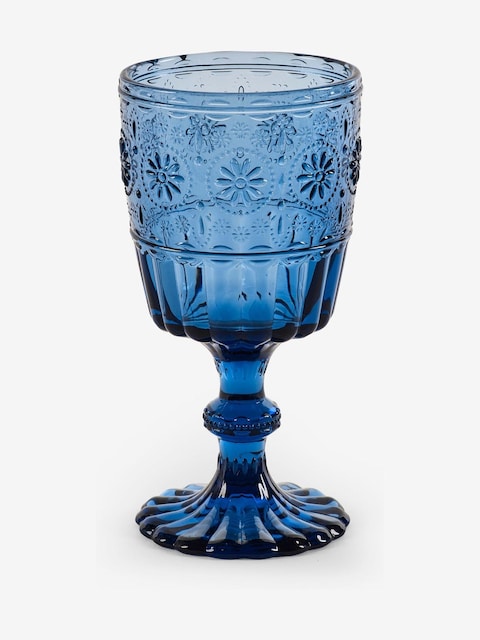 Copa Vintage de Vidrio Tallado – Verde Esmeralda