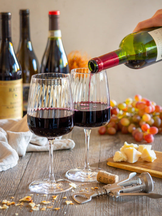 Set de 4 Copas Caneladas “Luxe Moderno” – Vidrio Premium