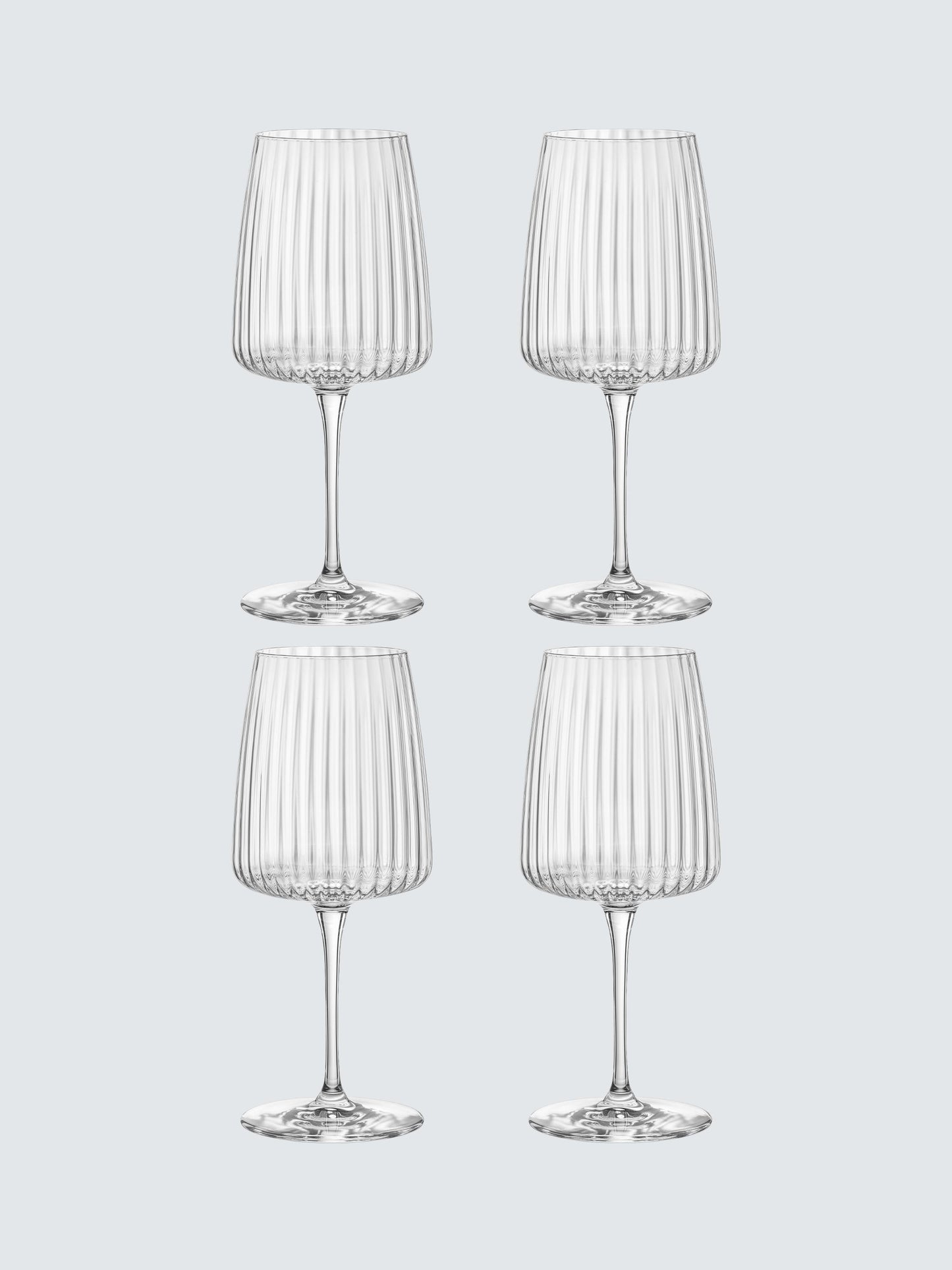 Set de 4 Copas Caneladas “Luxe Moderno” – Vidrio Premium